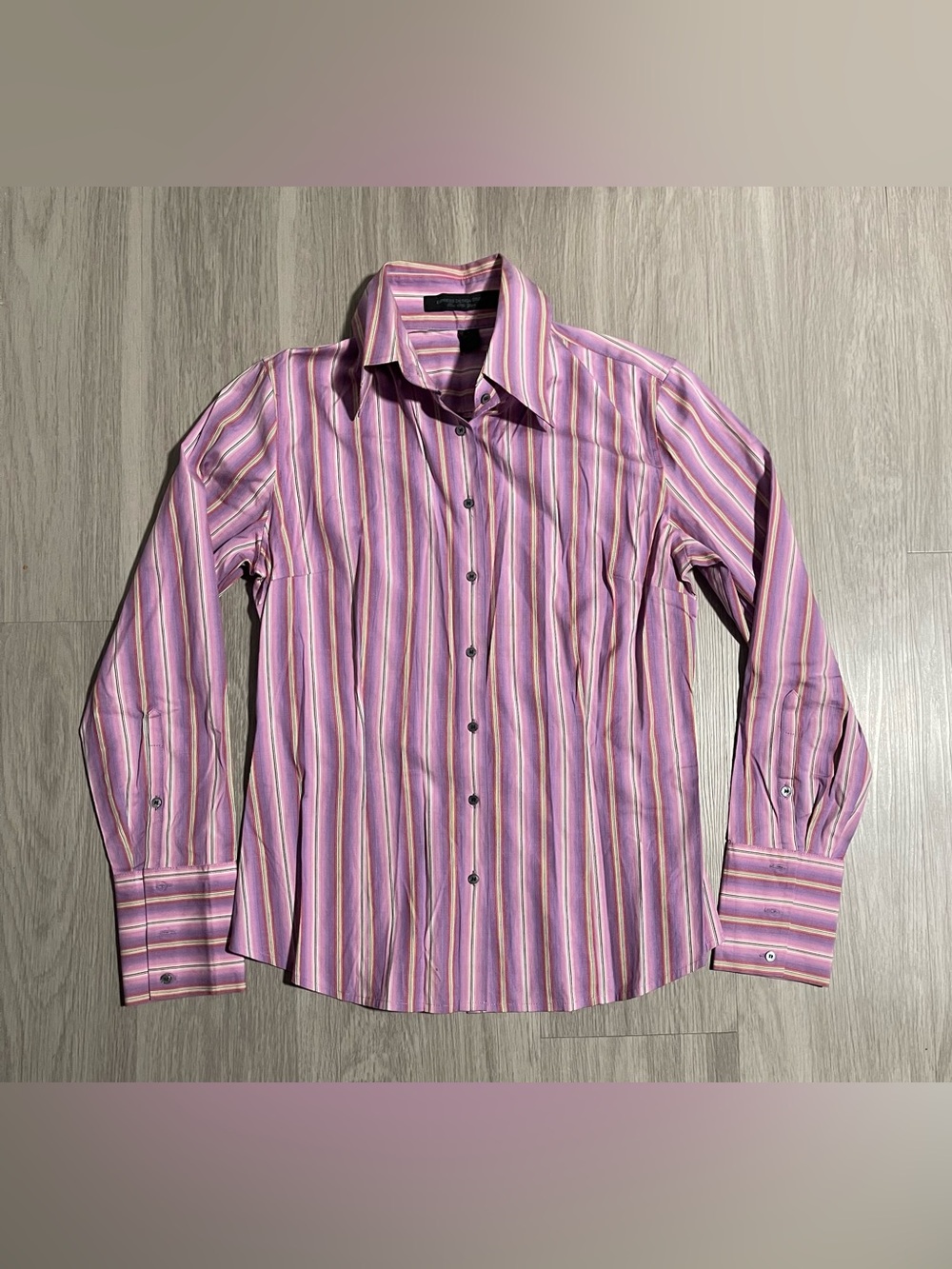Striped Express Women's Dress Shirt with Point Collar